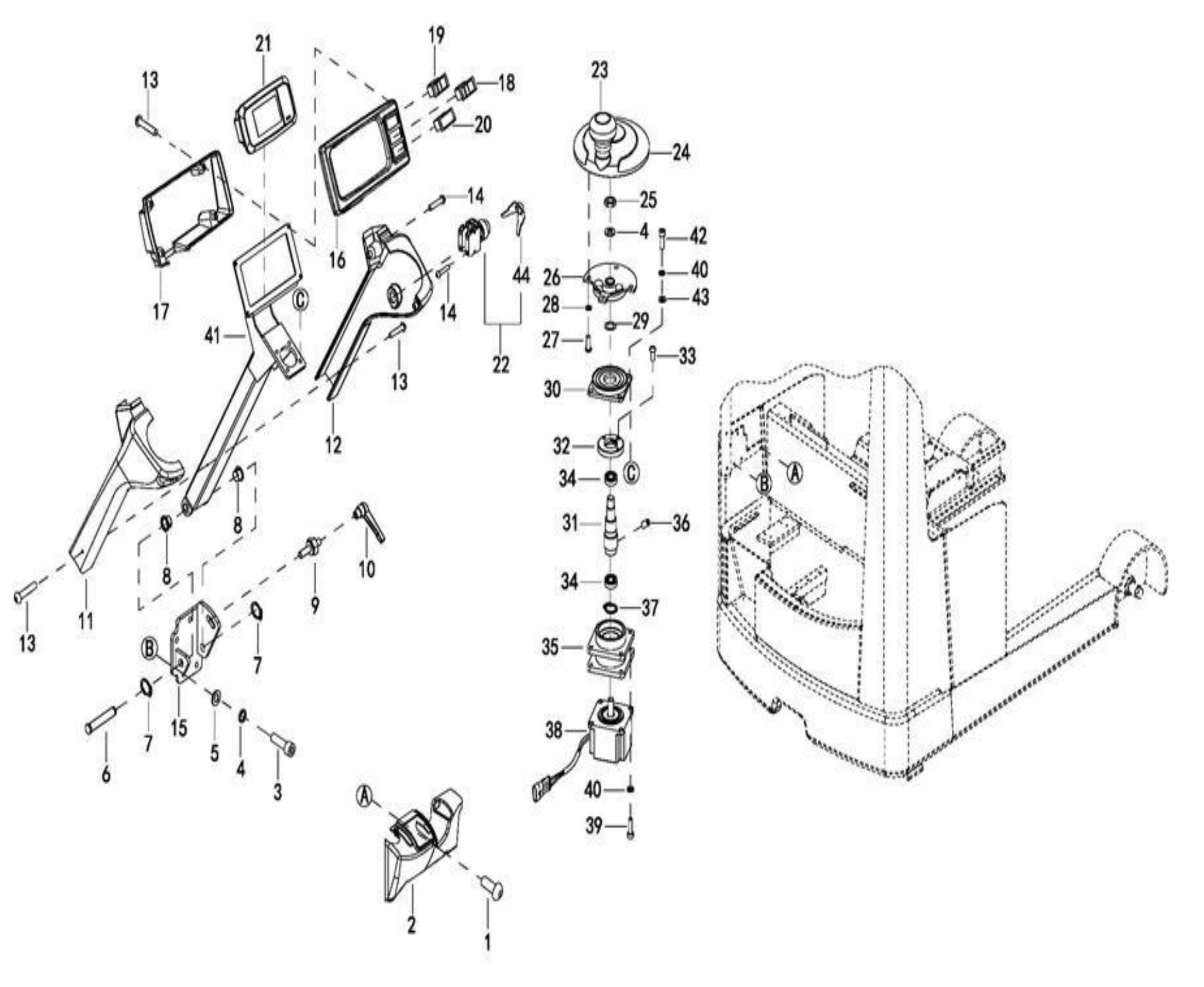 Схема узла 0201 · Steering Assembly для EP EPR20XK, каталог Год не указан