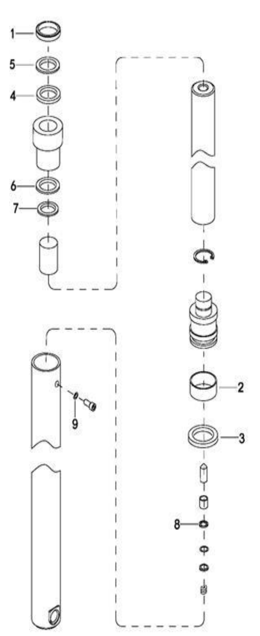 Схема узла 0605 · 3-Stage Mast Middle Lifting Cylinder для EP EPR20XK, каталог Год не указан
