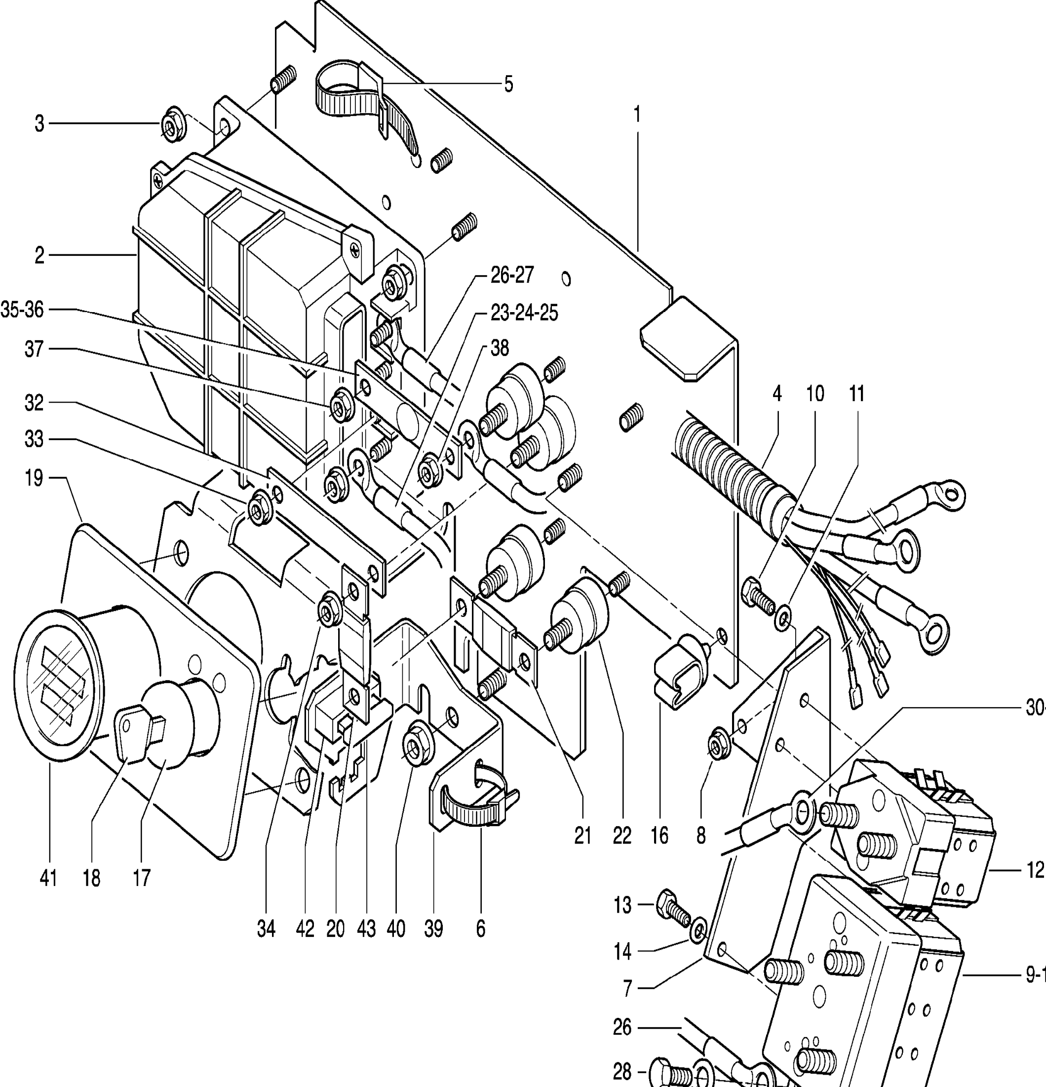 Схема узла 360.360.50.41 · electr. controls assy. · Схема 1 для Linde T16/T18/T20, каталог Год не указан
