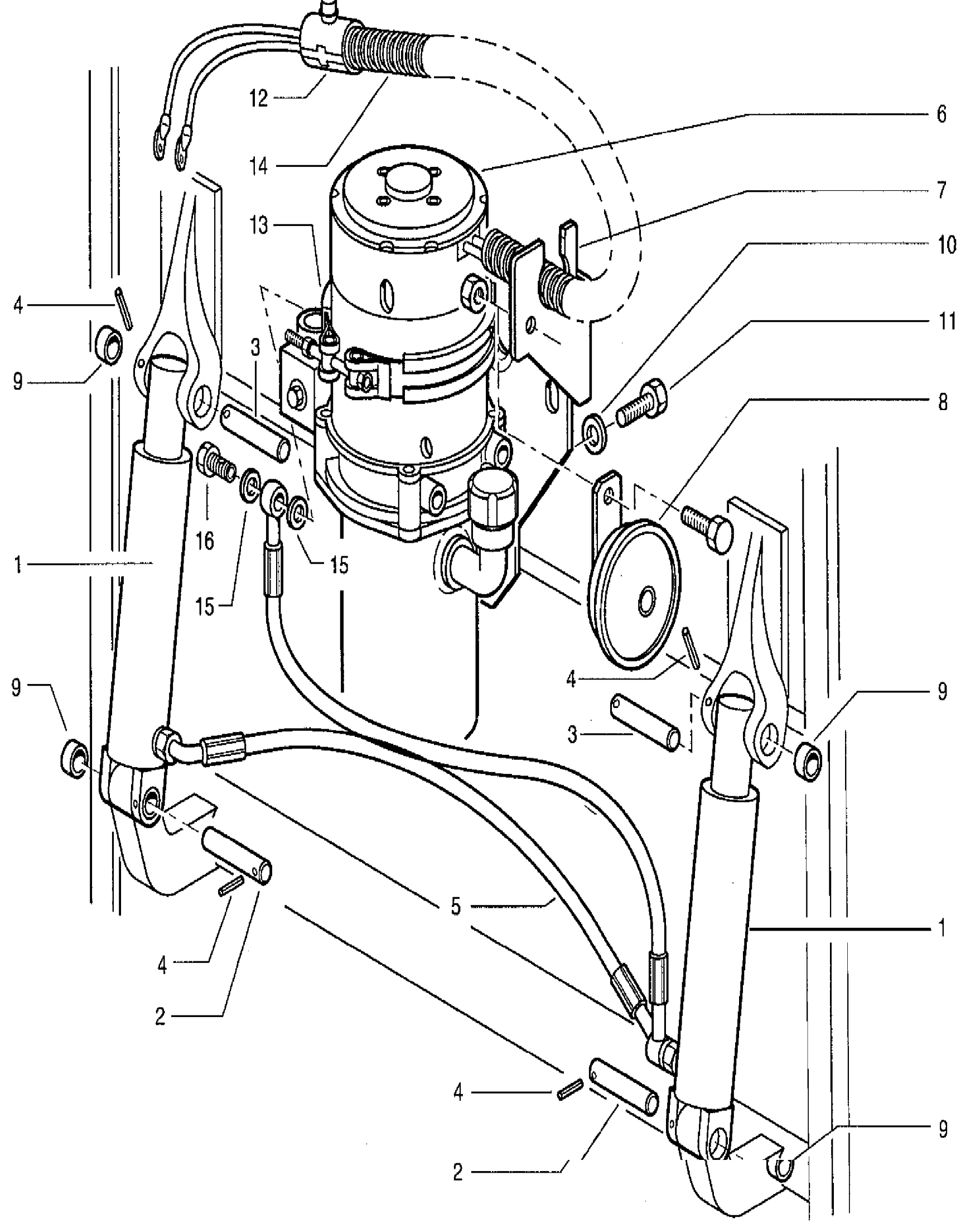 Схема узла cylinder tilt assy. для Linde T16/T18/T20, каталог Год не указан