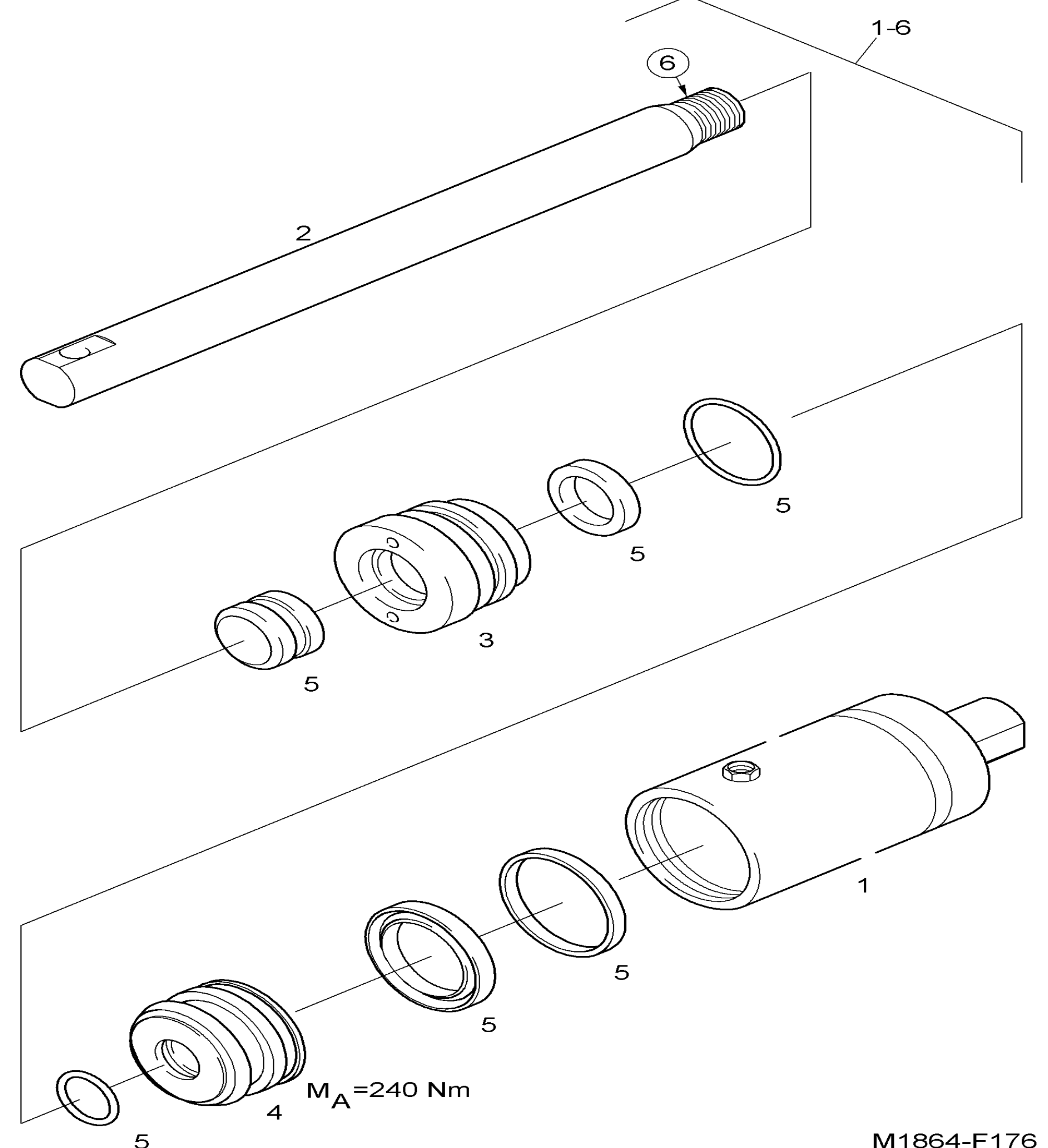 Схема узла DRAWING CYLINDER для Linde K, каталог 2008