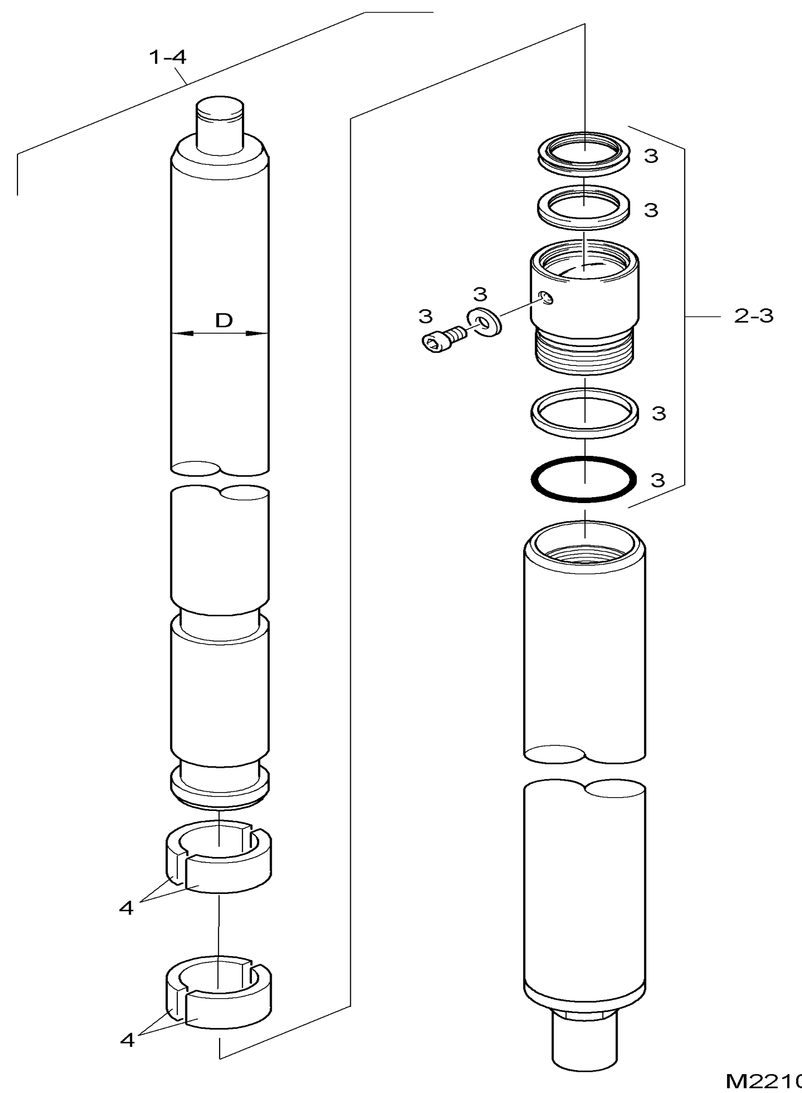 Схема узла LIFT CYLINDER, COMPL. для Linde K, каталог 2008